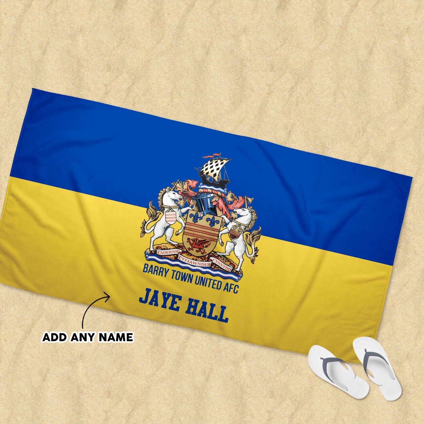 Barry Town Towel - Blue & Yellow