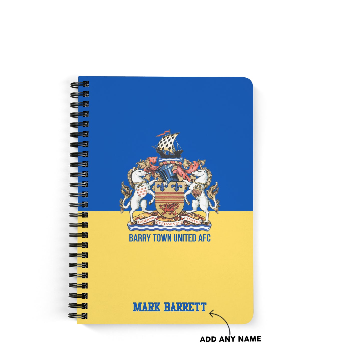 Barry Town Paperback Notepad - Blue & Yellow
